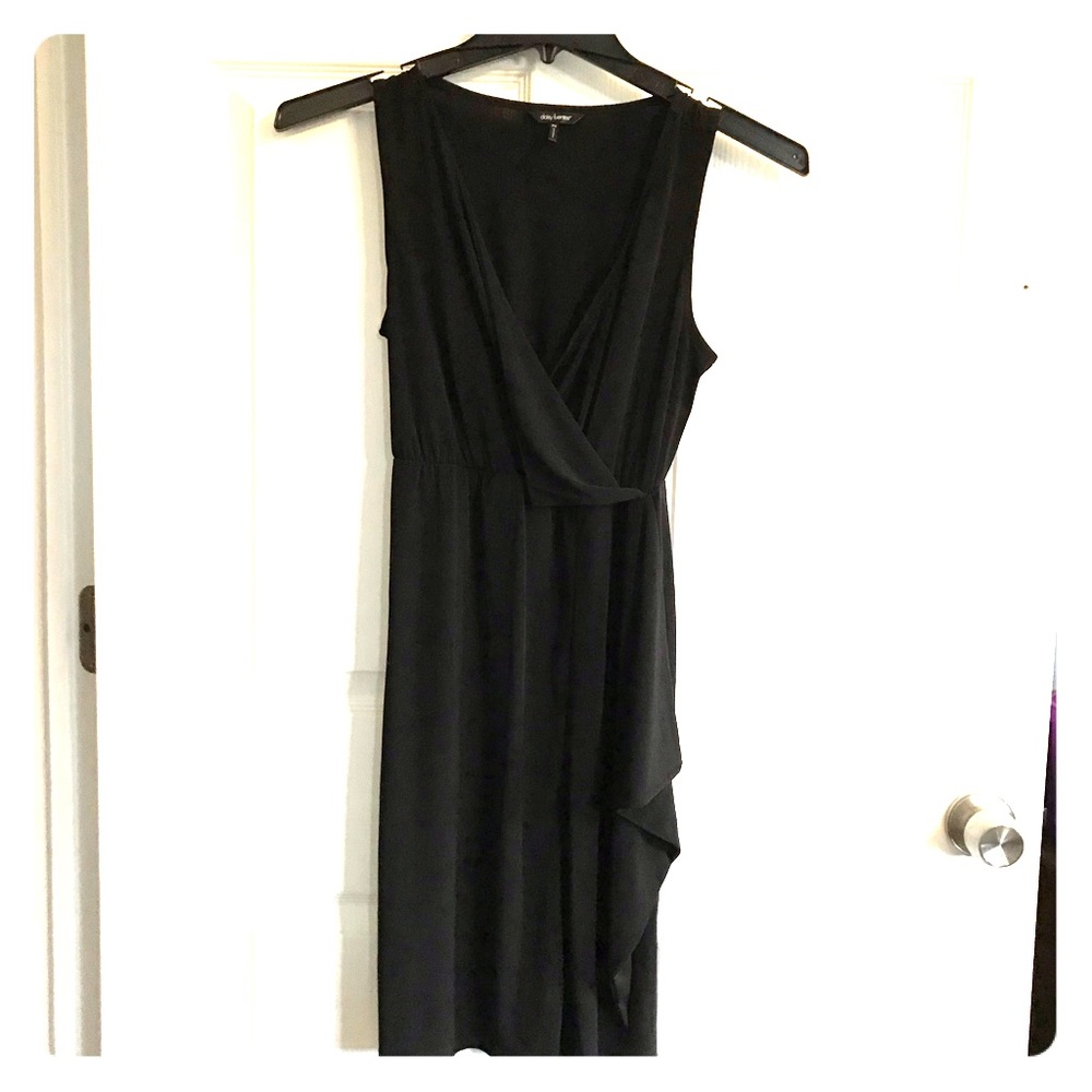 Black faux wrap dress